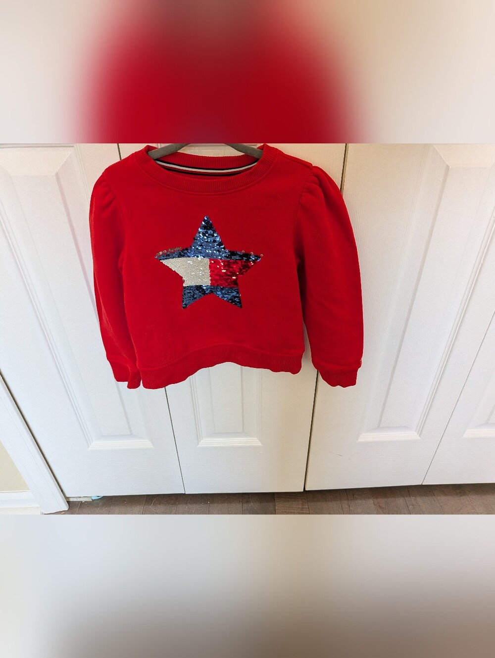 Tommy Hilfiger Red Kids Sequin Star Sweatshirt